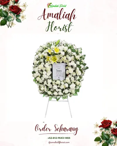Krans Bunga Duka Cita di Dasan Agung